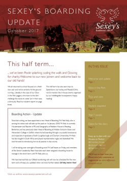 Sexey's Boarding Update_Oct 2017