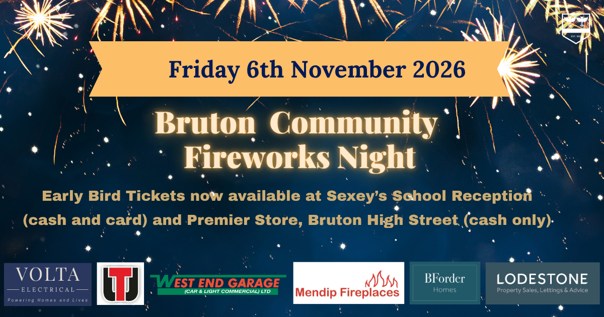 Bruton Community Fireworks Night Returns on Friday 6 November
